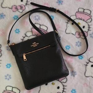 Coach Black Crossbody Bag with Gold Accents